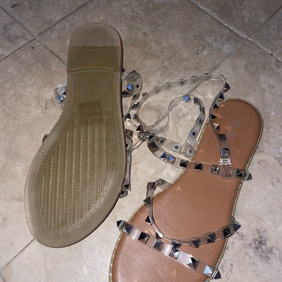 katliu Women's Flat Sandals Strappy Studded 8 - Picture 8 of 11